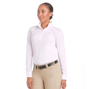 ARIAT PRO SERIES | white equestrian quarter button collared show shirt
